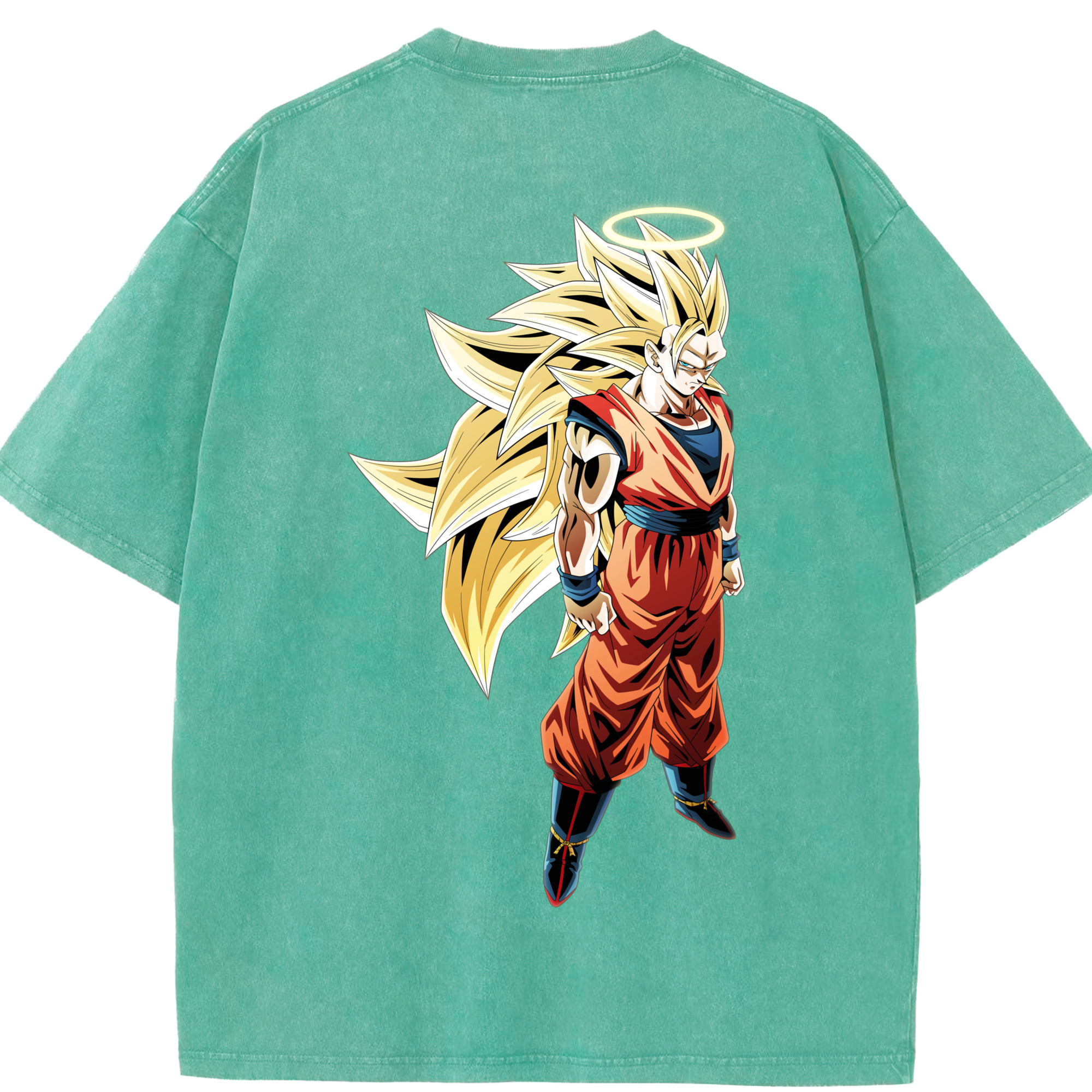 （画像用） ドラゴンボール 孫悟空（そん ごくう）Son Goku カカロット DRAGON BALL Kakarotto 綿100% ヴィンテージ風 半袖Tシャツ（背面プリント）
